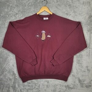 M&C Sport GOLF Sweatshirt Mens XXL Red Pullover Sweater Crewneck Embroidered